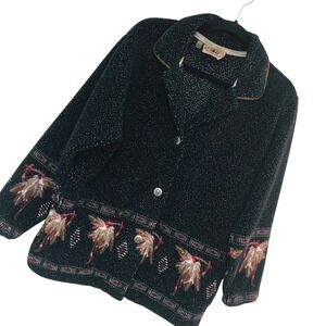 Vintage Native American Dreamcatcher Feather Jacket Womens S Aztec Concho Westrn